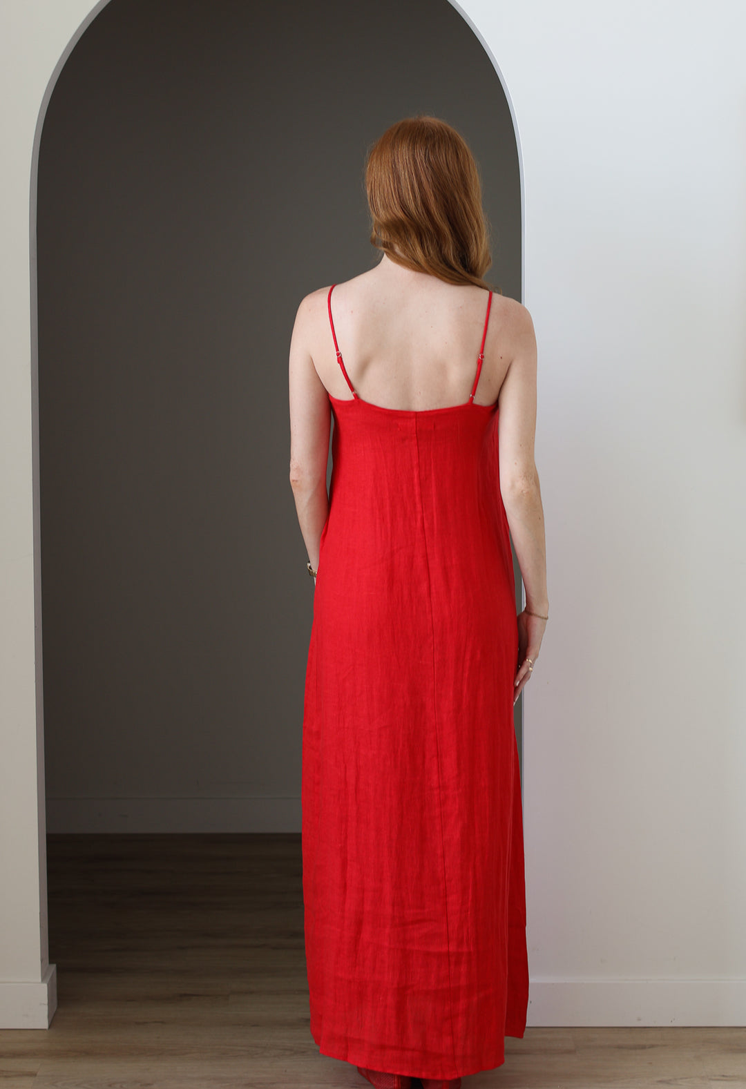 Cherry Linen Maxi