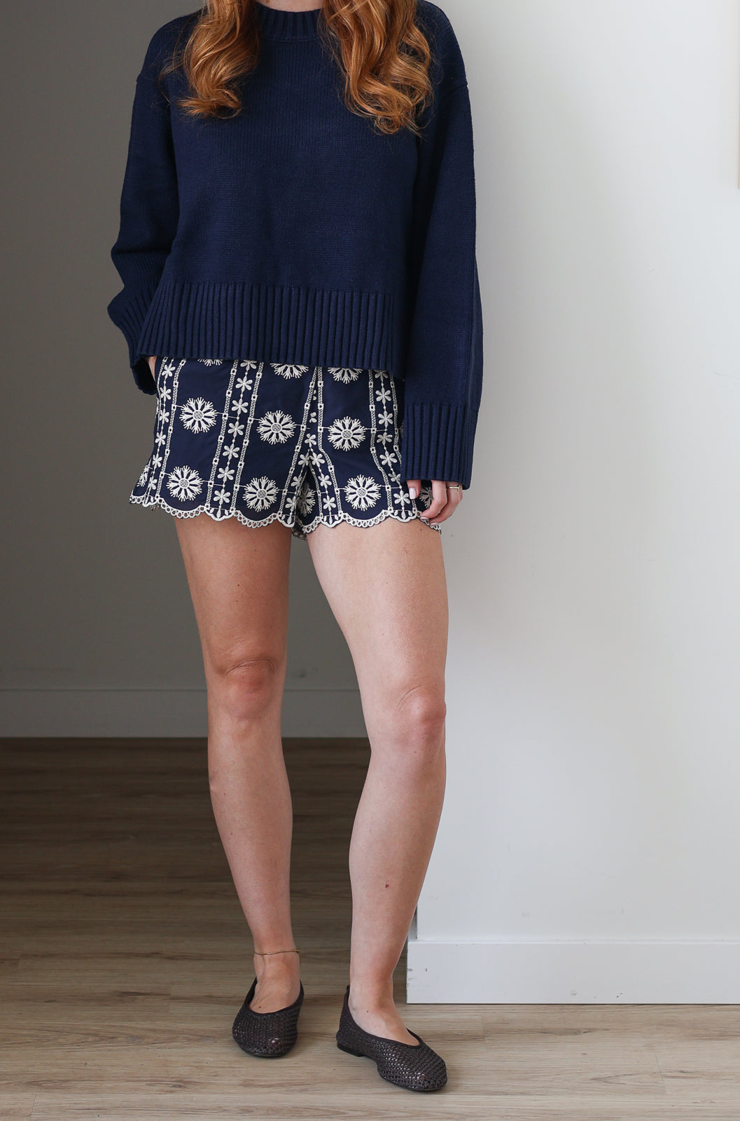 Sailor Navy Lace Short