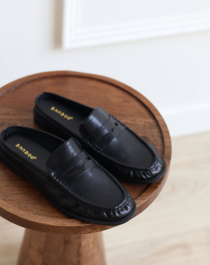 Path Open Back Loafer - Black