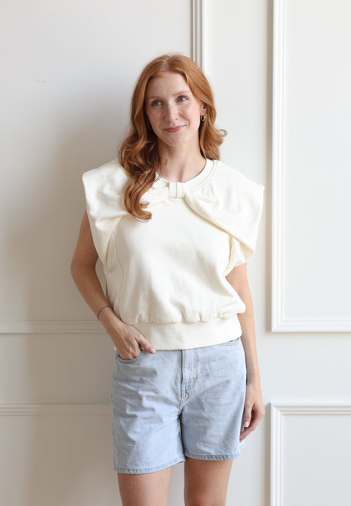 Ivory Bow Sweat Tank