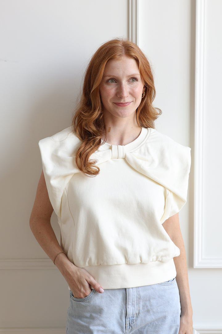 Ivory Bow Sweat Tank