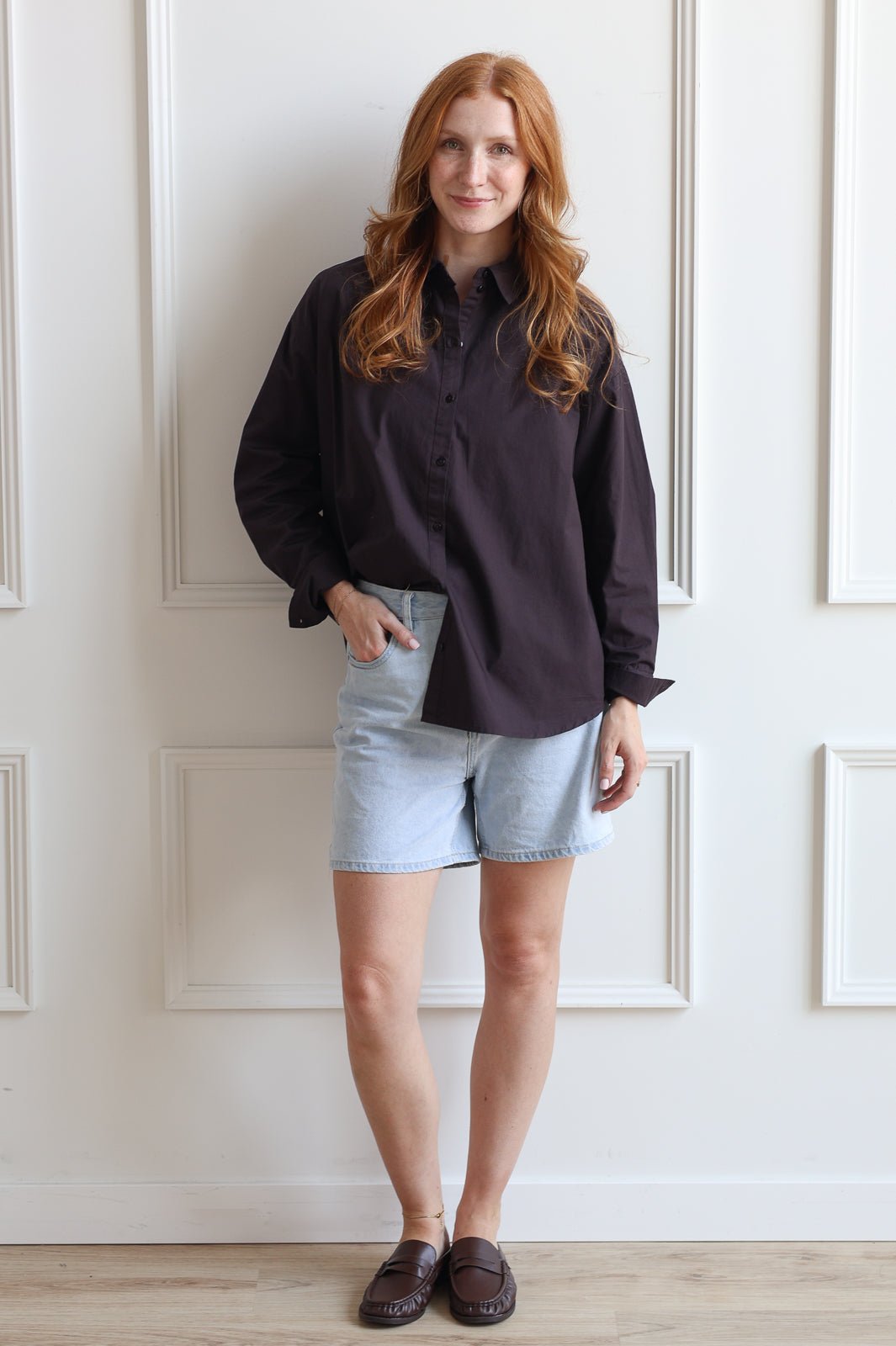 Olivia Button Down - Dark Chocolate