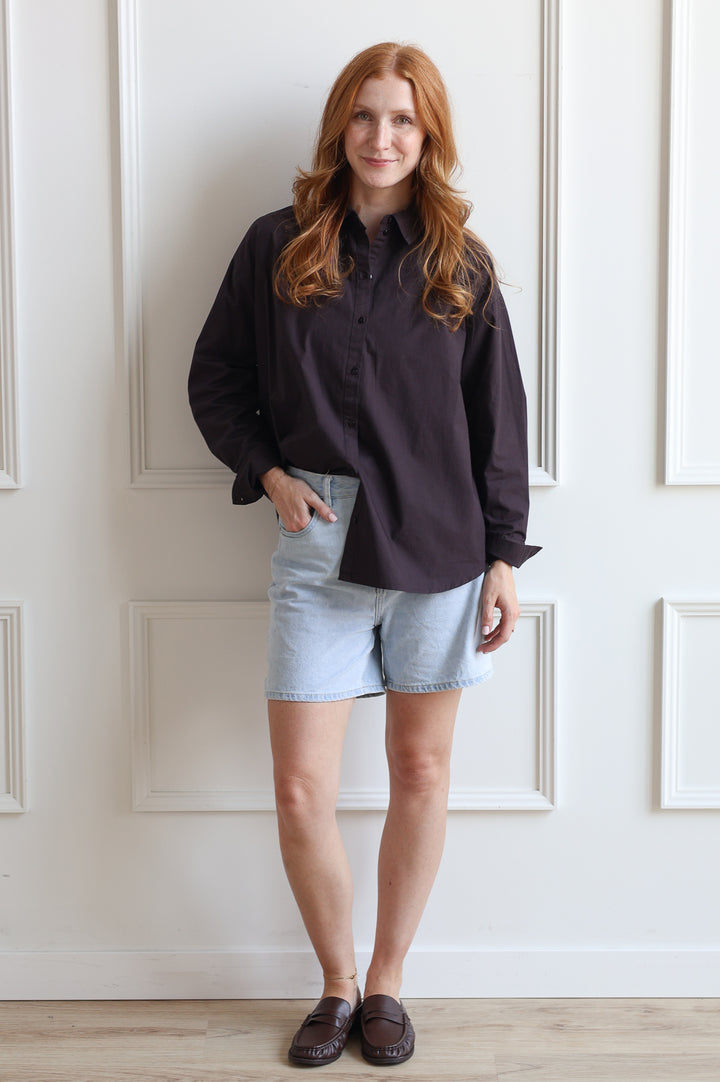 Olivia Button Down - Dark Chocolate