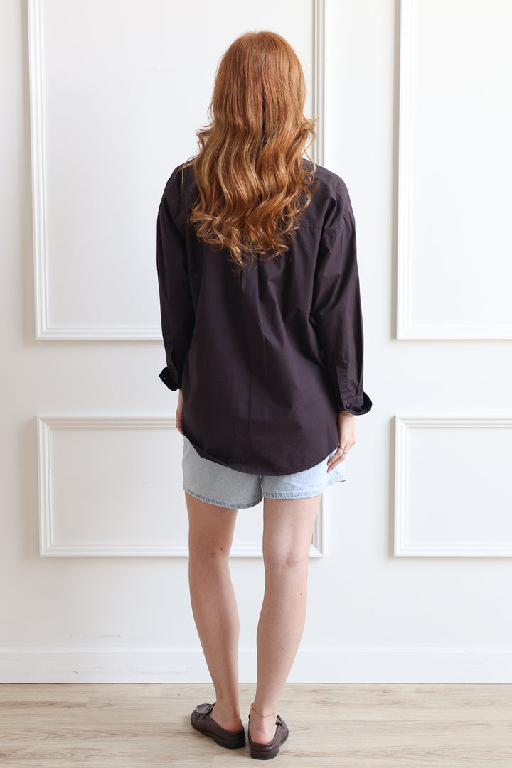 Olivia Button Down - Dark Chocolate