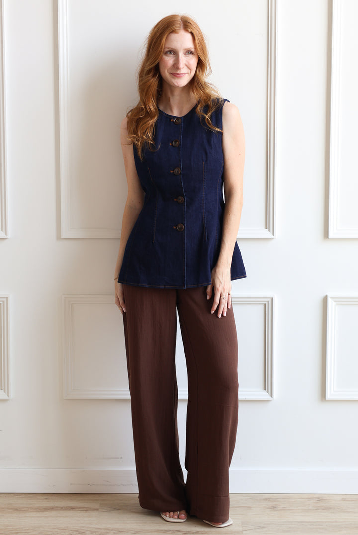 Dark Wash Denim Vest