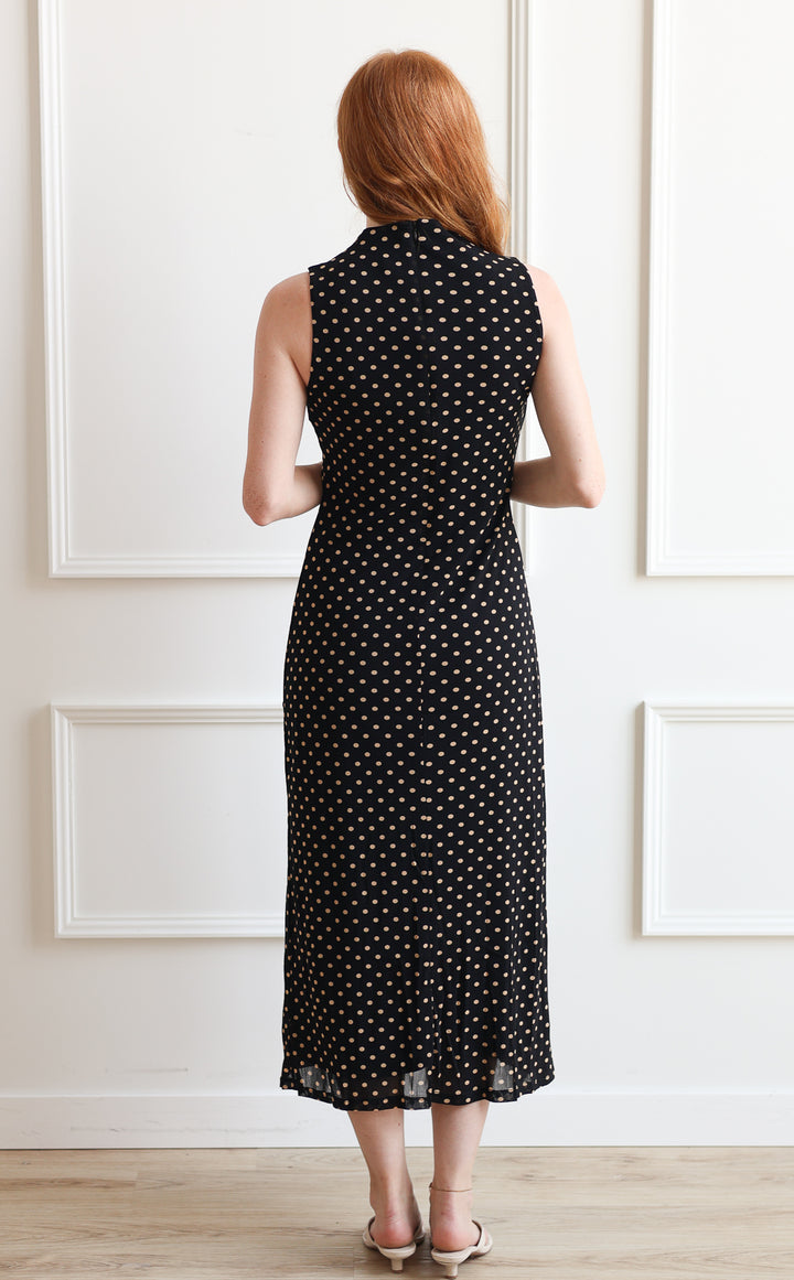Polka Dot Mesh Midi