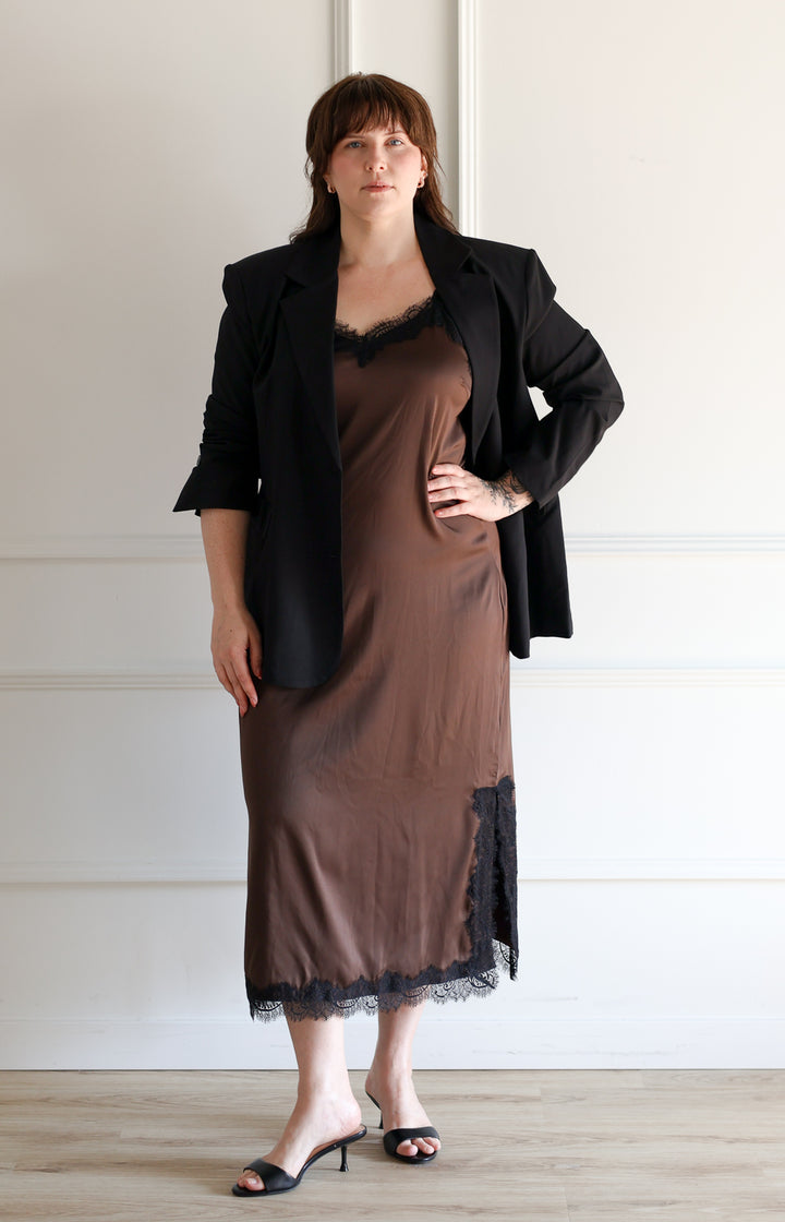 B.Young | Lippy Satin Slip Dress - Java