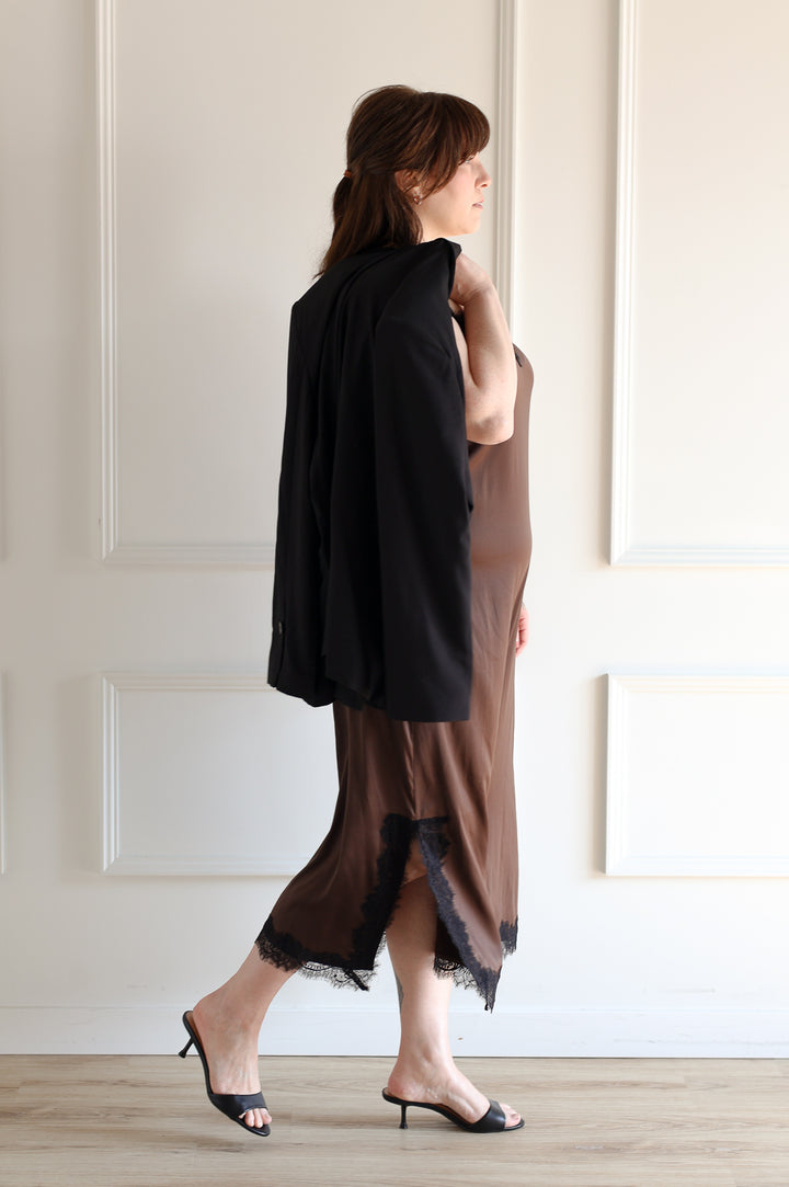 B.Young | Lippy Satin Slip Dress - Java