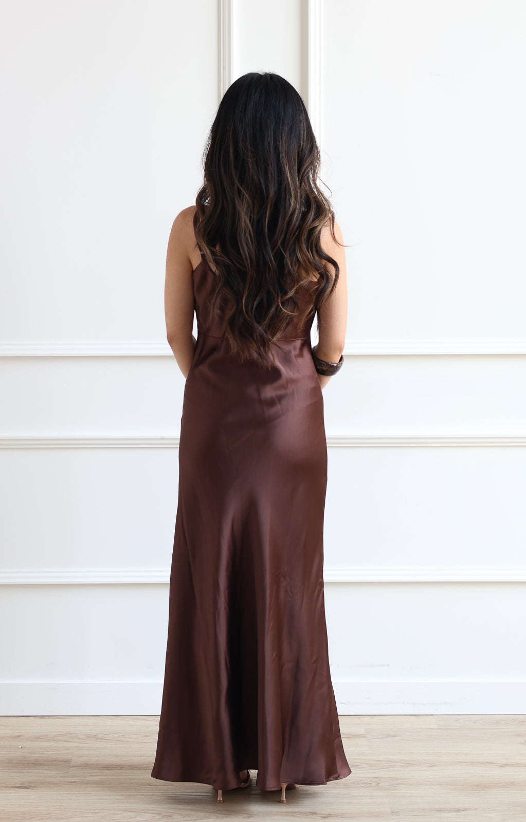 Tawny Satin Slip Dress