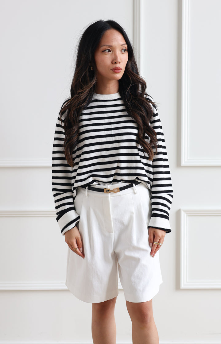 Klein Crew Sweater - Black & White