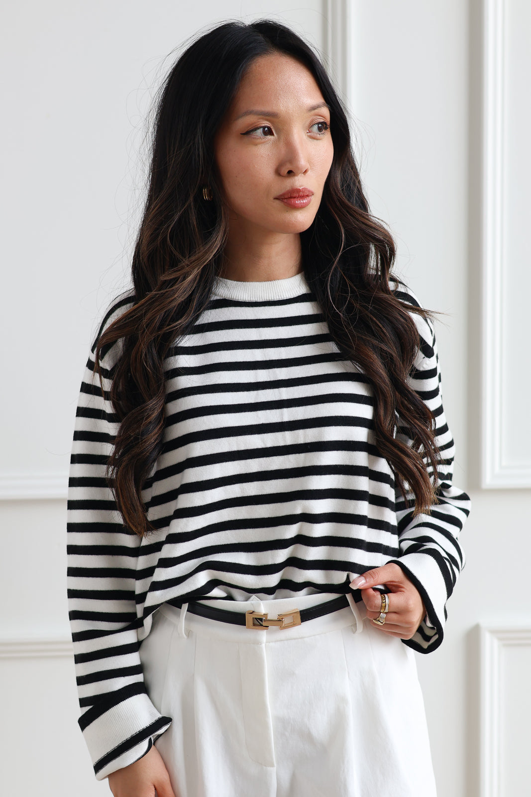 Klein Crew Sweater - Black & White