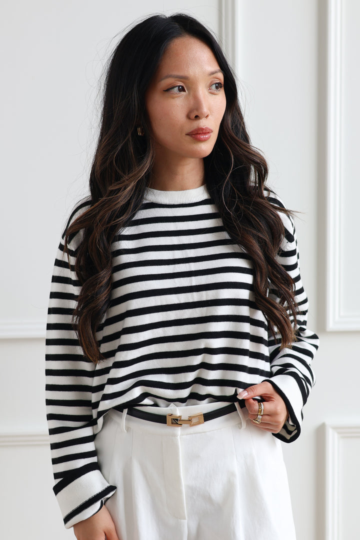 Klein Crew Sweater - Black & White