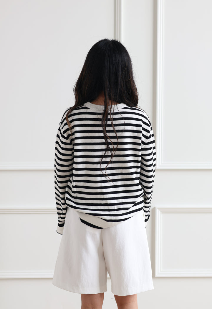 Klein Crew Sweater - Black & White