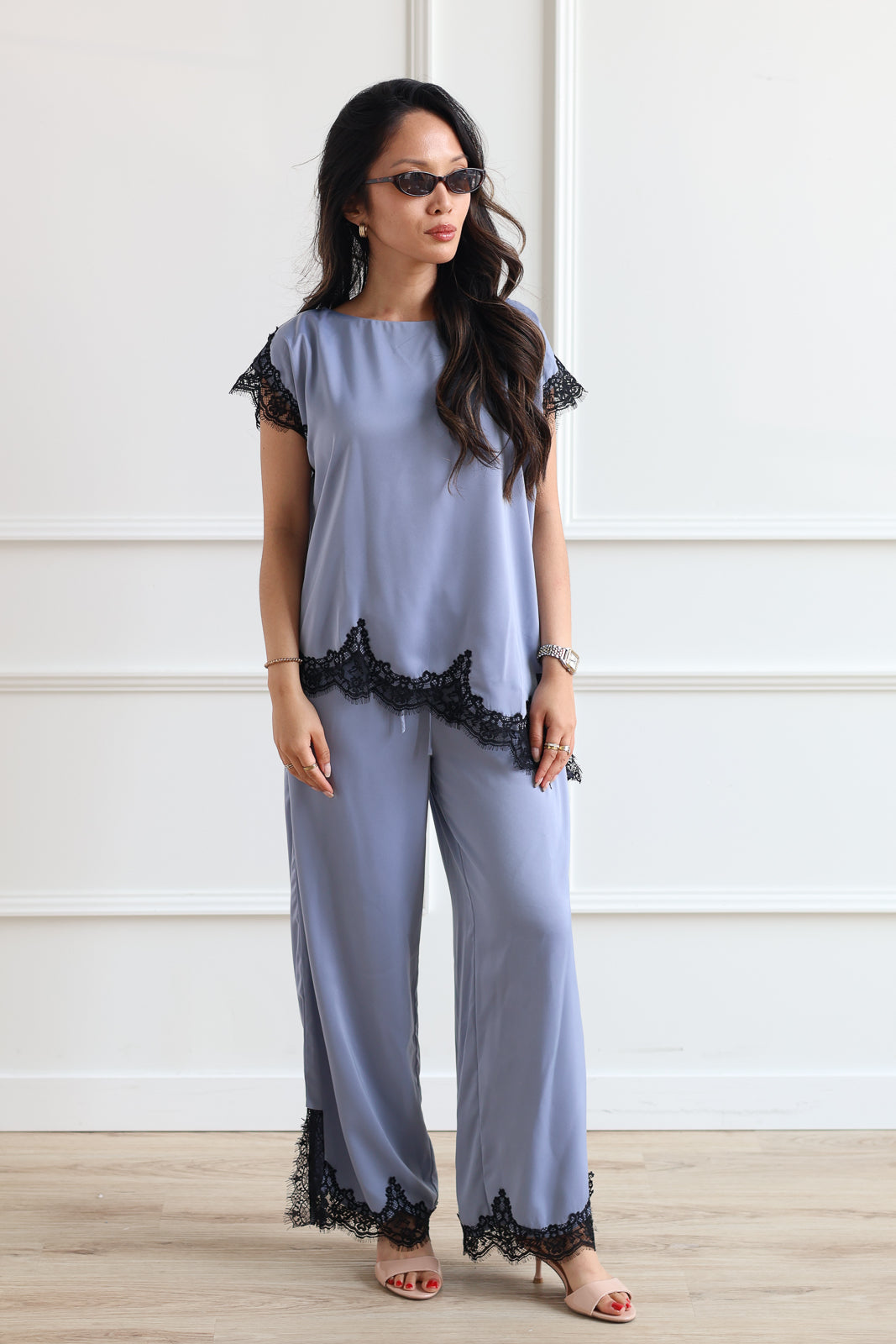 Mikayla Satin Blouse - Slate