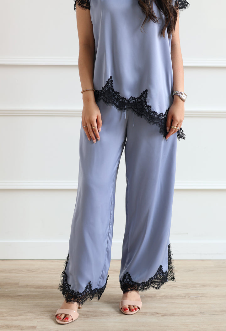 Mikayla Satin Pant - Slate