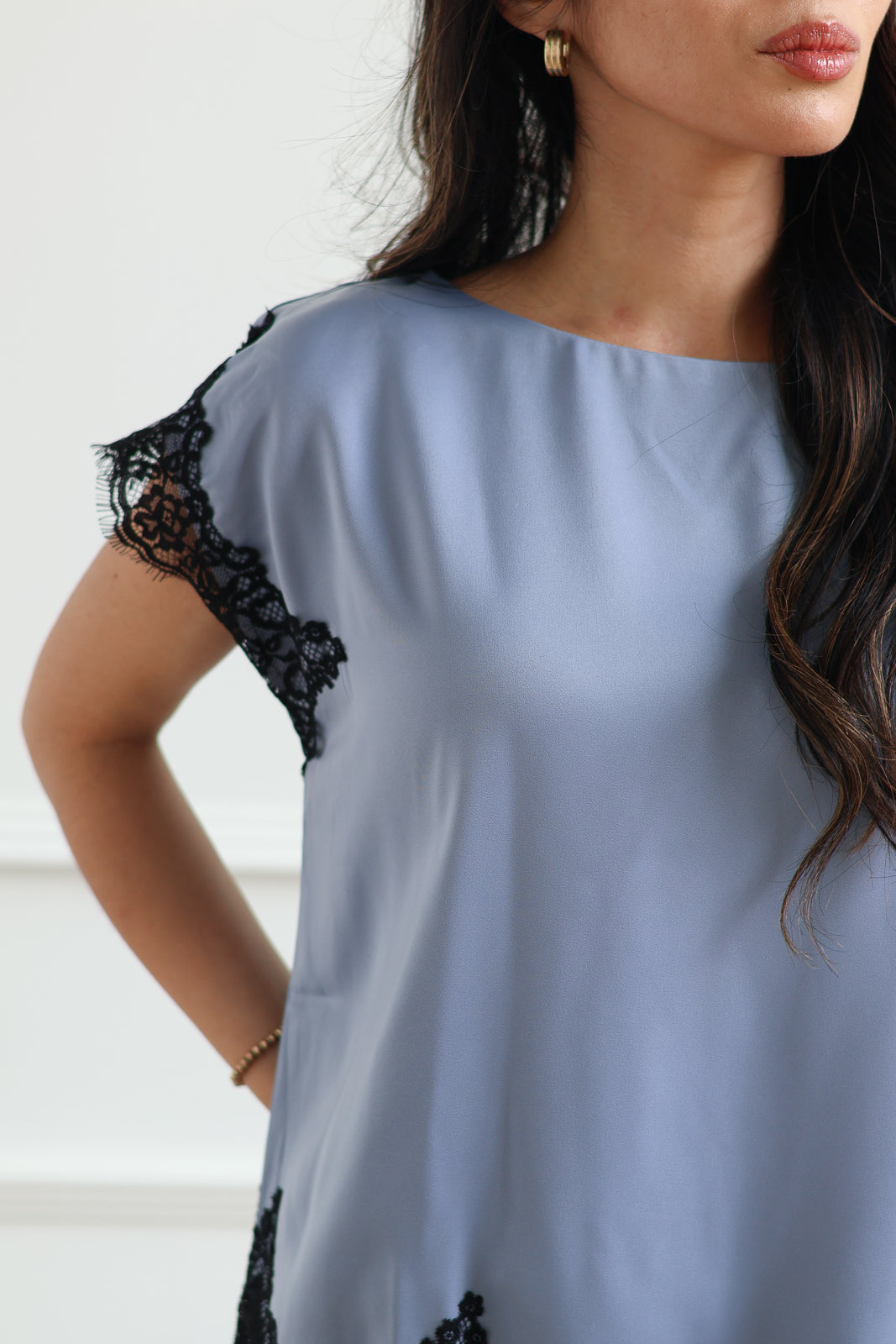 Mikayla Satin Blouse - Slate