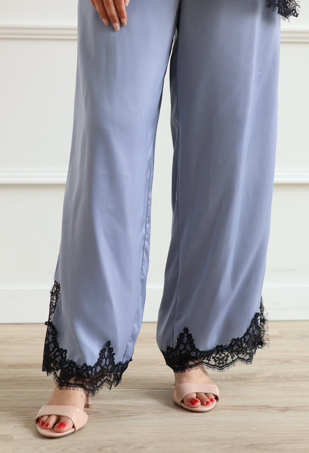 Mikayla Satin Pant - Slate