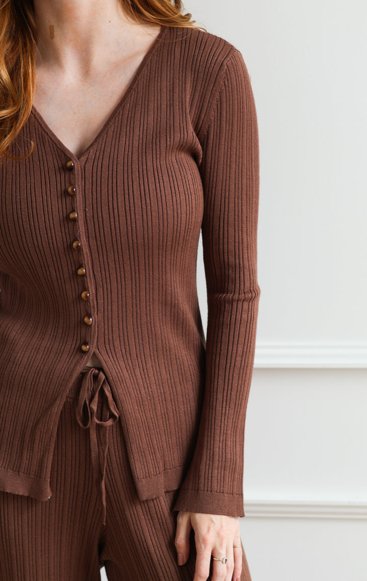 Vero Moda | Willow Ribbed Cardigan - Cocoa