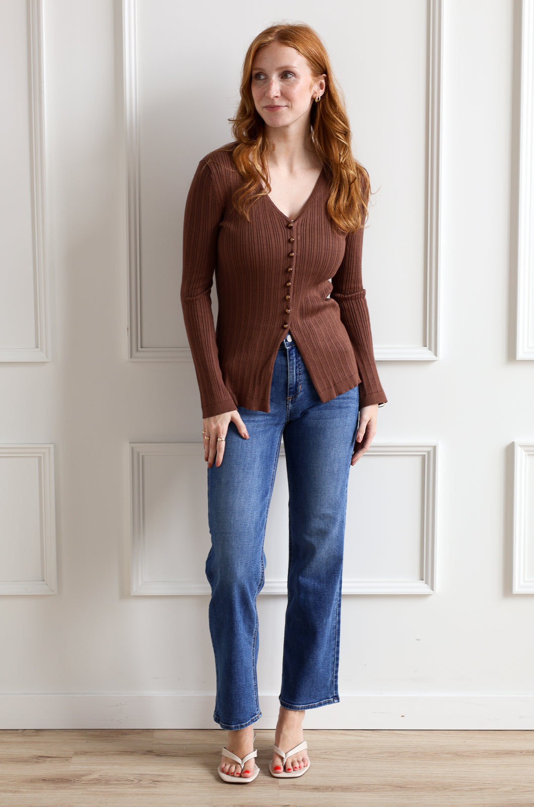 Vero Moda | Willow Ribbed Cardigan - Cocoa