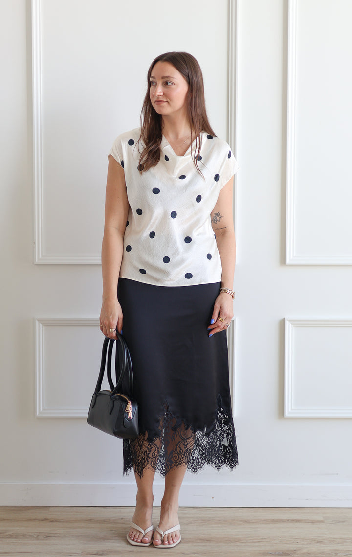 Polka Dot Blouse - Oyster