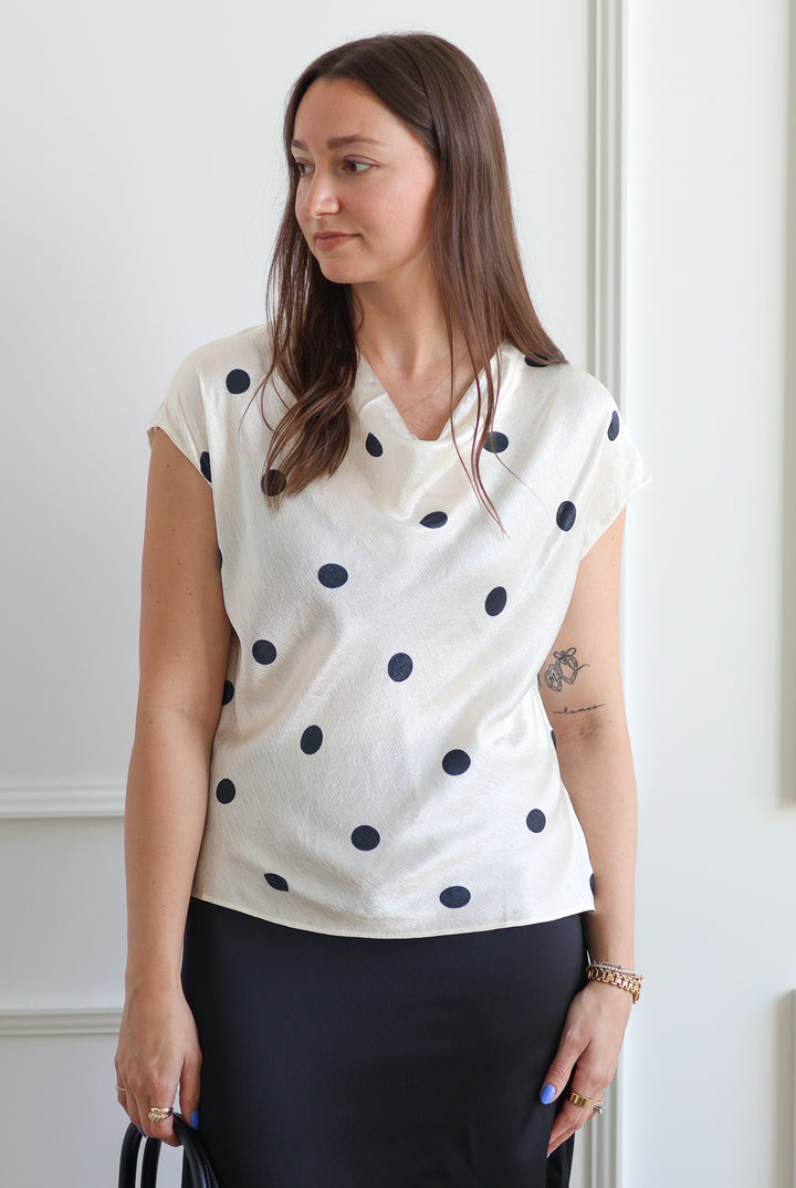 Polka Dot Blouse - Oyster