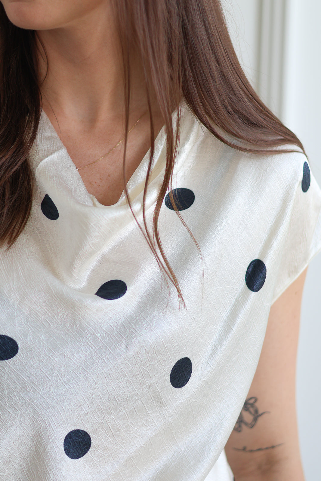 Polka Dot Blouse - Oyster
