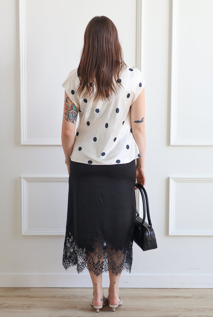 Polka Dot Blouse - Oyster