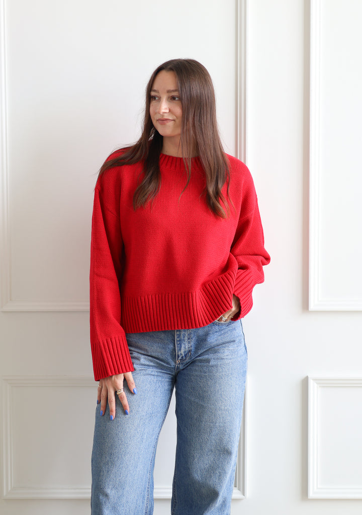 The Asher Sweater  - Cherry