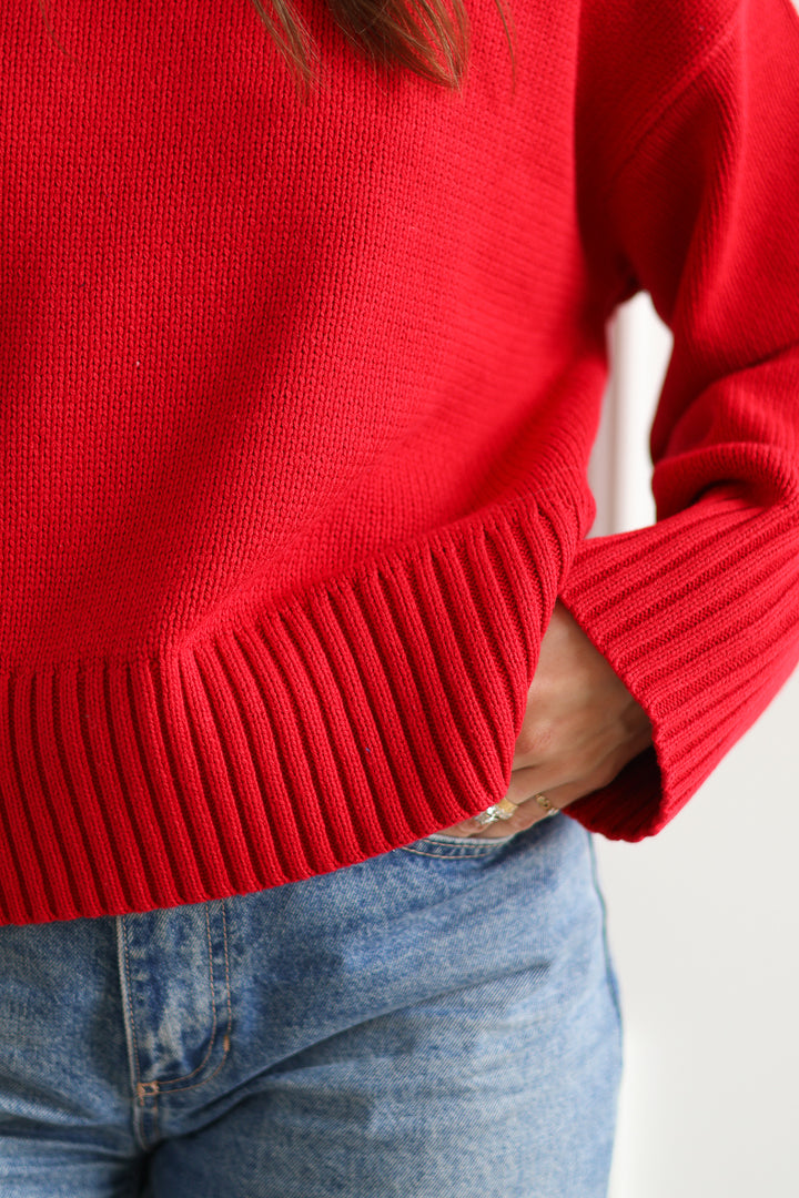 The Asher Sweater  - Cherry