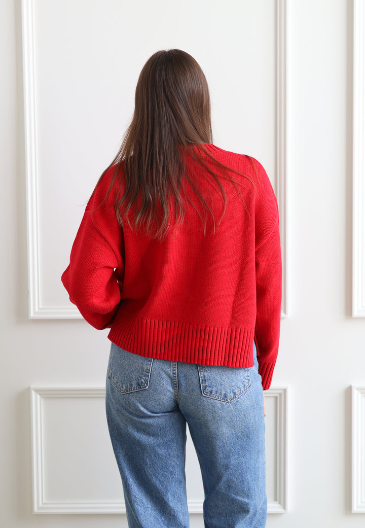 The Asher Sweater  - Cherry