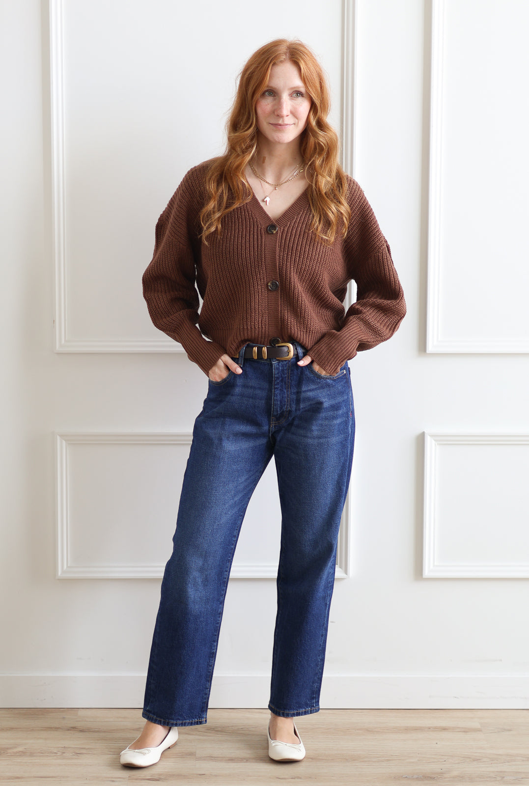 Vero Moda | Lea V Neck Cardigan - Walnut