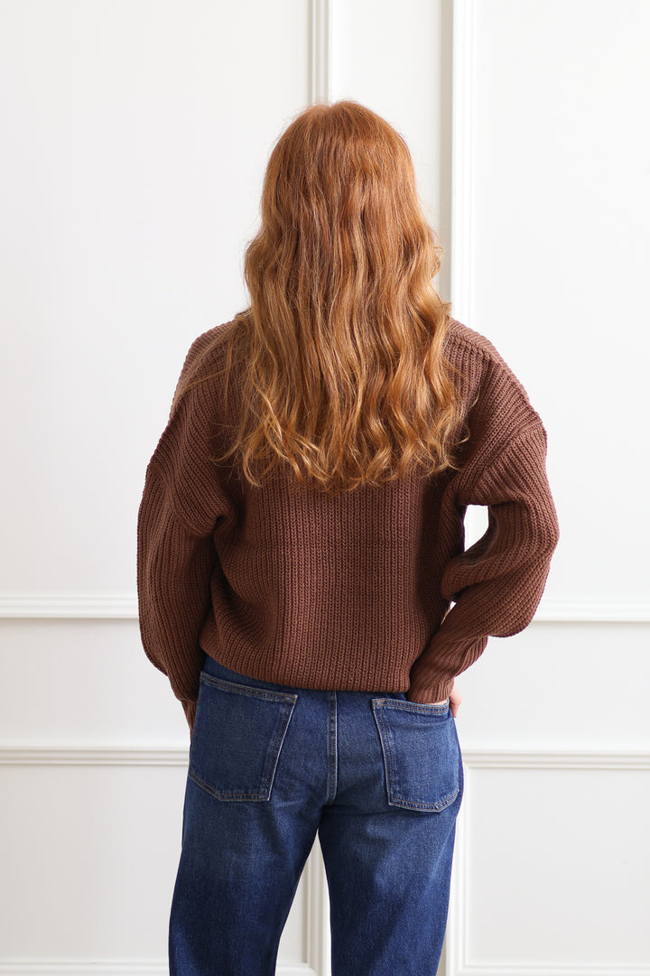 Vero Moda | Lea V Neck Cardigan - Walnut