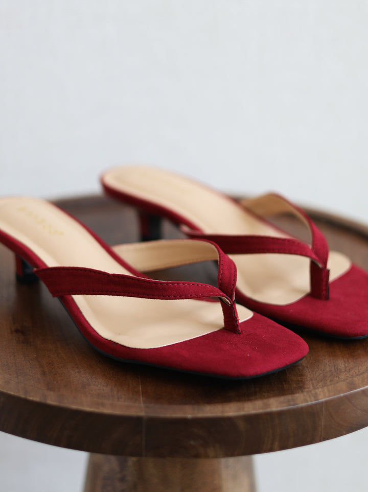 Brat Suede Kitten Heel - Wine