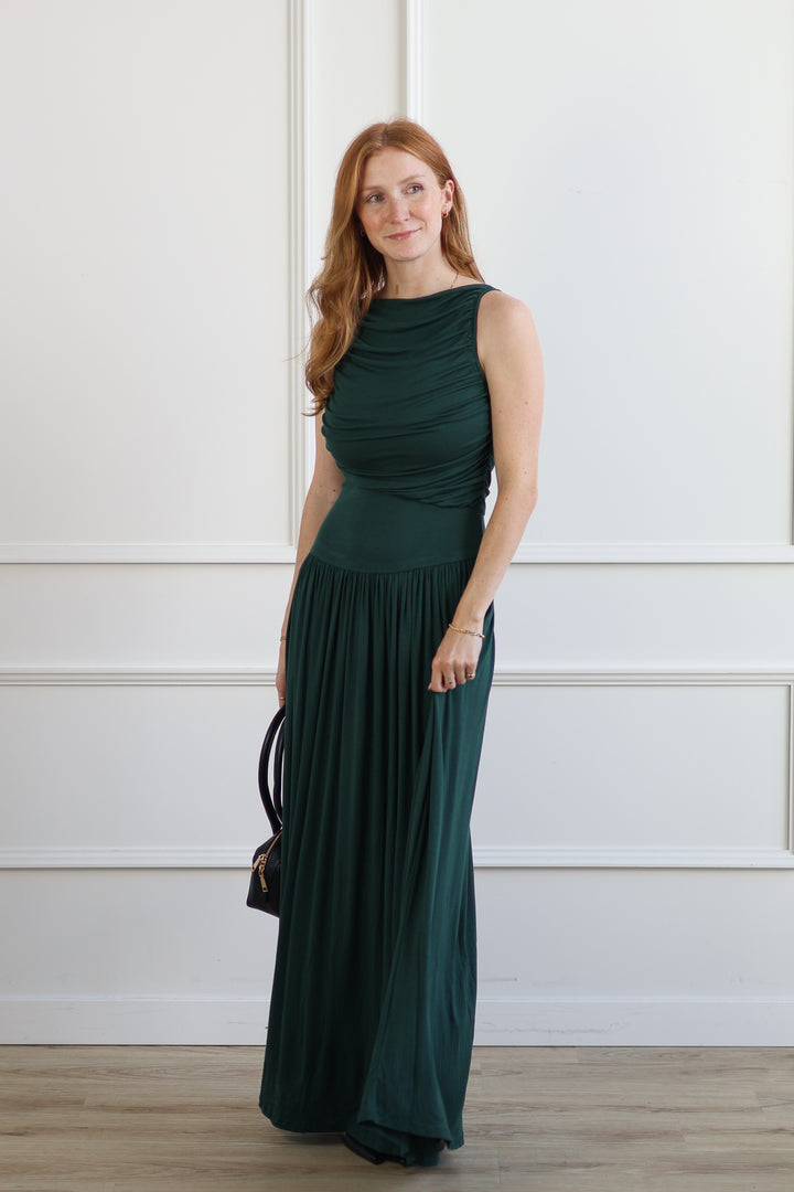 Emerald Ruched Maxi