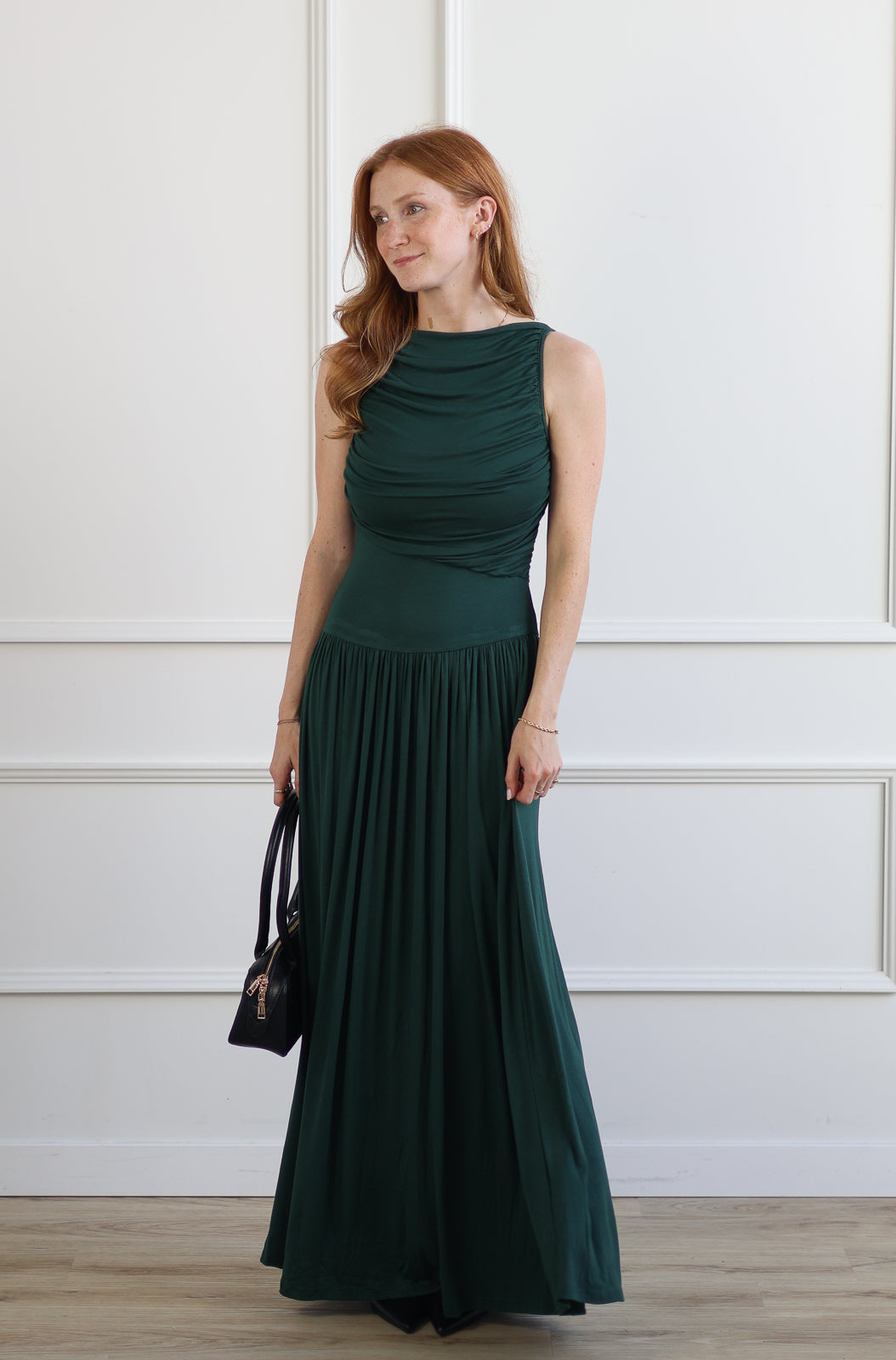 Emerald Ruched Maxi
