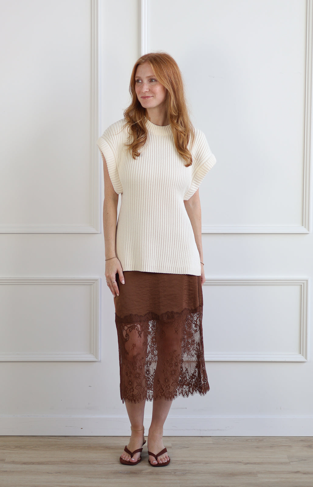 ICHI | Aerin Knit Tank - Ivory