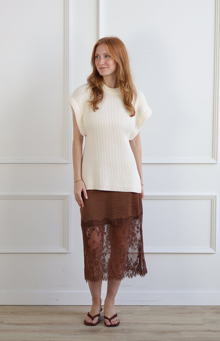 ICHI | Aerin Knit Tank - Ivory