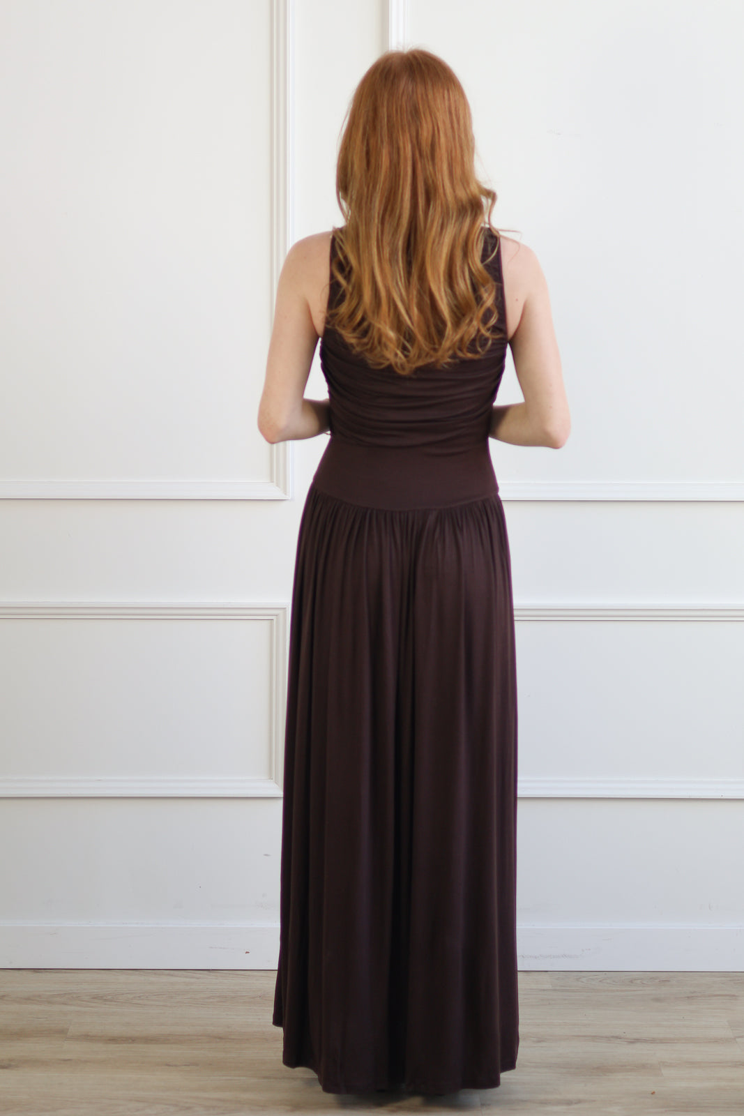 Chocolate Ruched Maxi