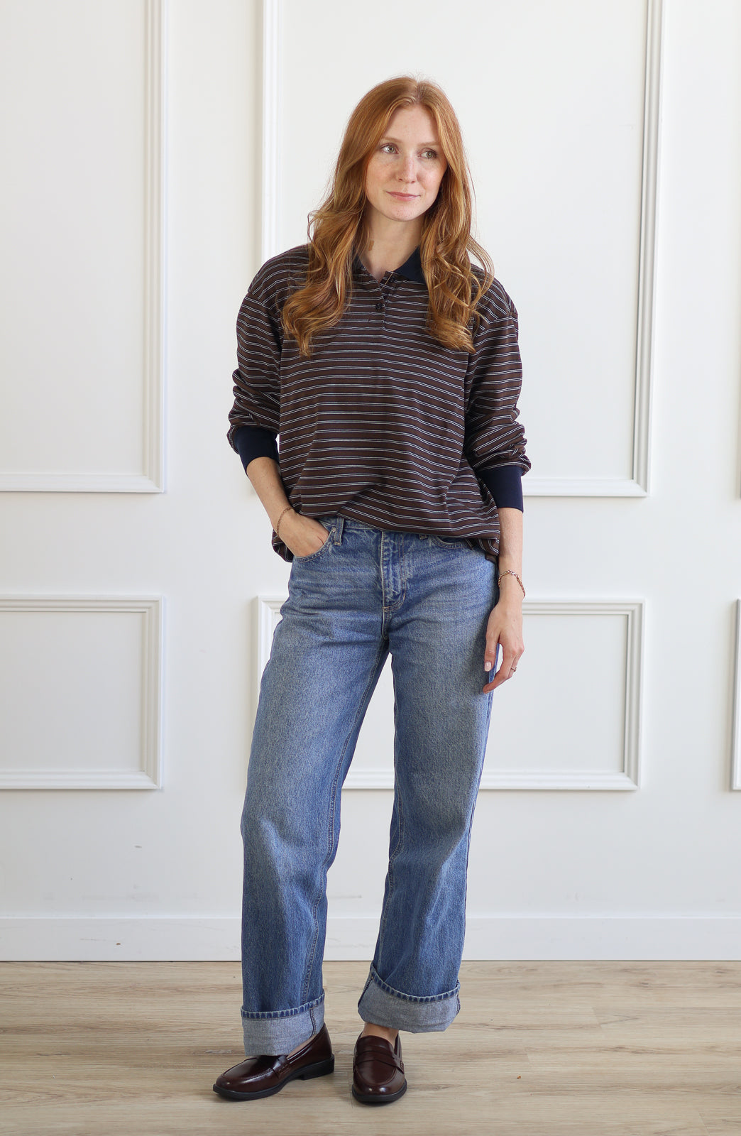 The Sam Top - Walnut Stripe