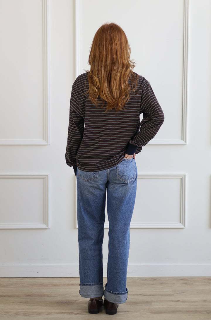 The Sam Top - Walnut Stripe