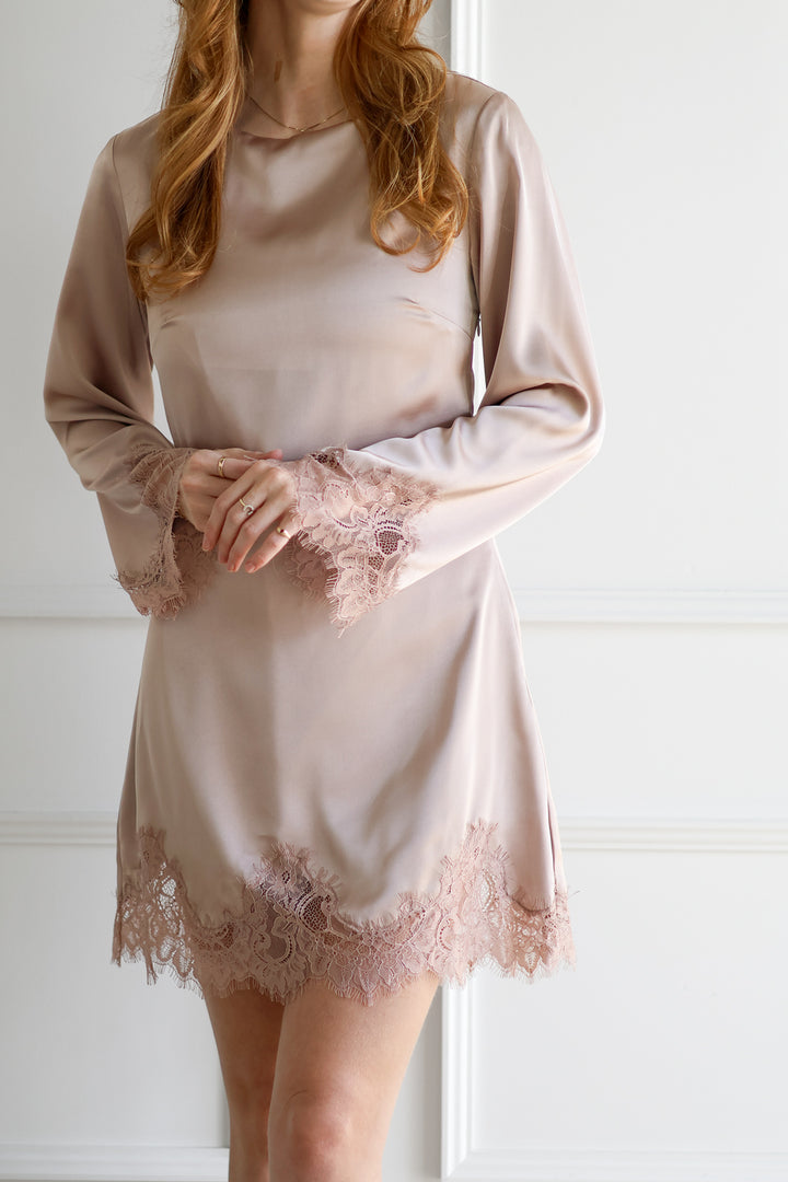 Satin Lace Mini - Oyster Shell