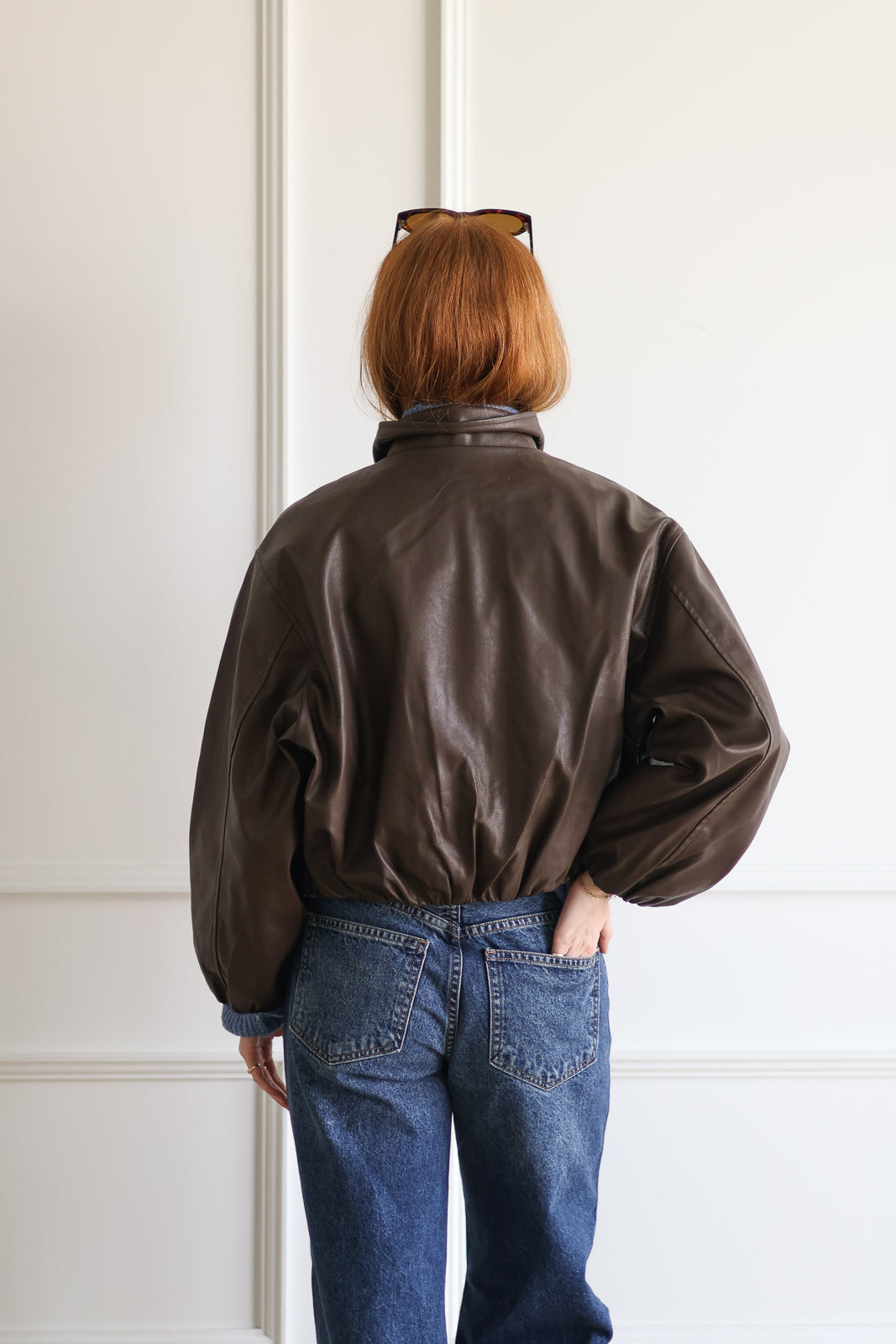 Balloon Hem Bomber Jacket - Brown