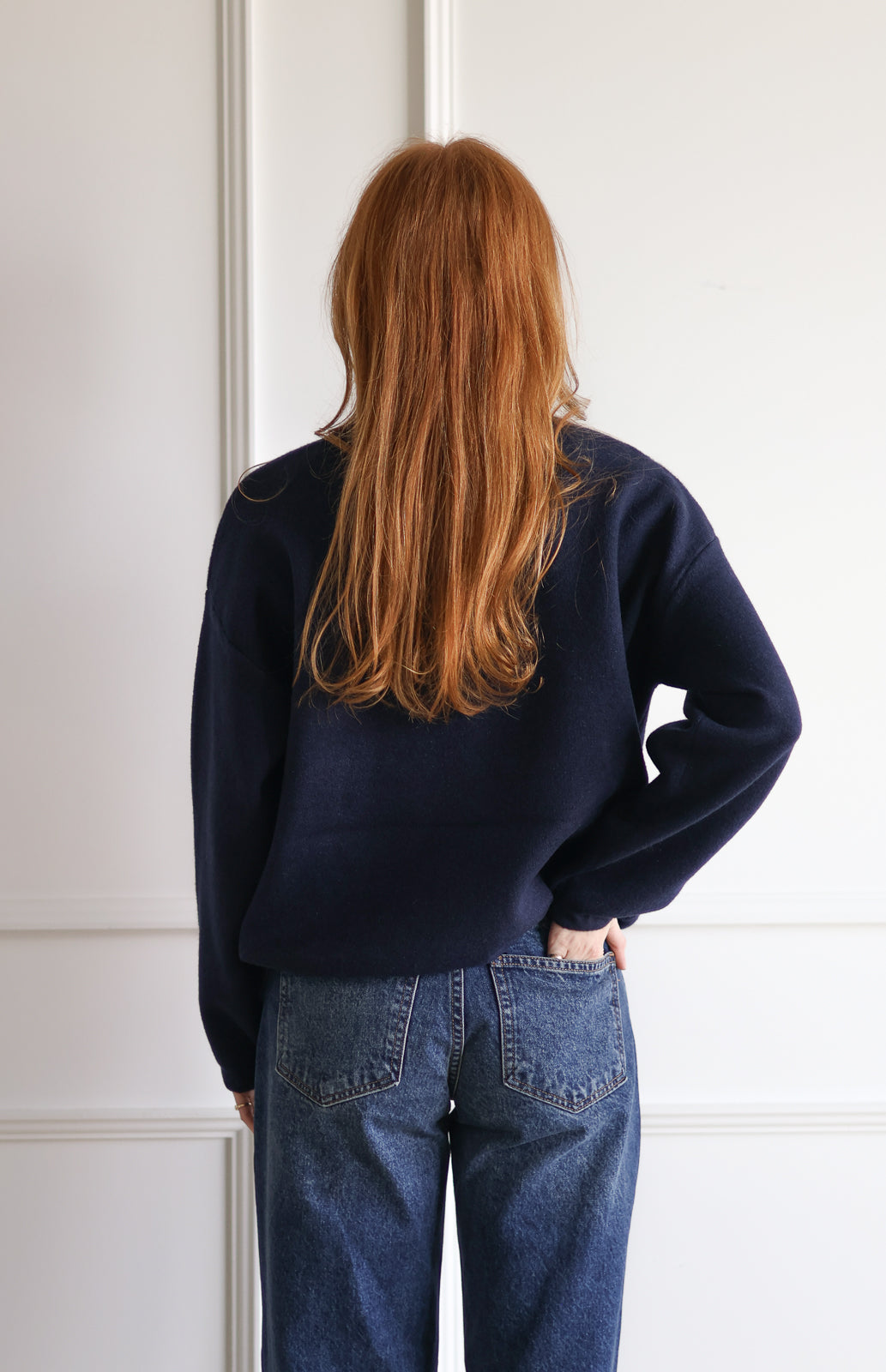 Zip Up Pullover - Navy