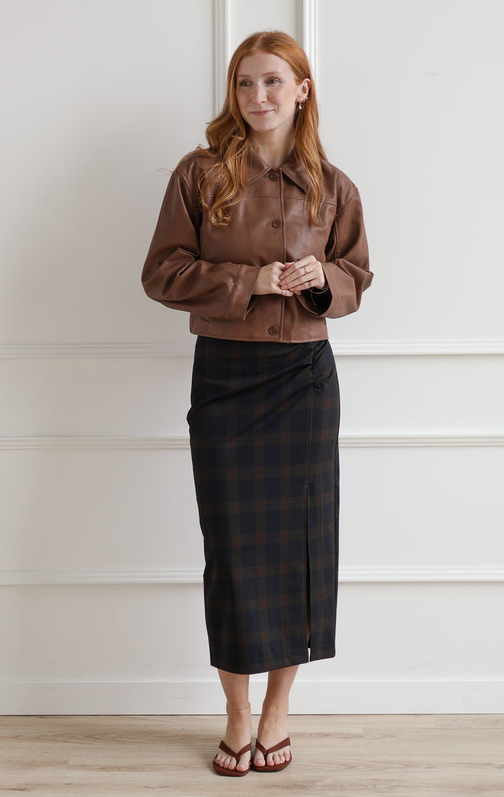 Vero Moda | Tortoise Checkered Pencil Skirt