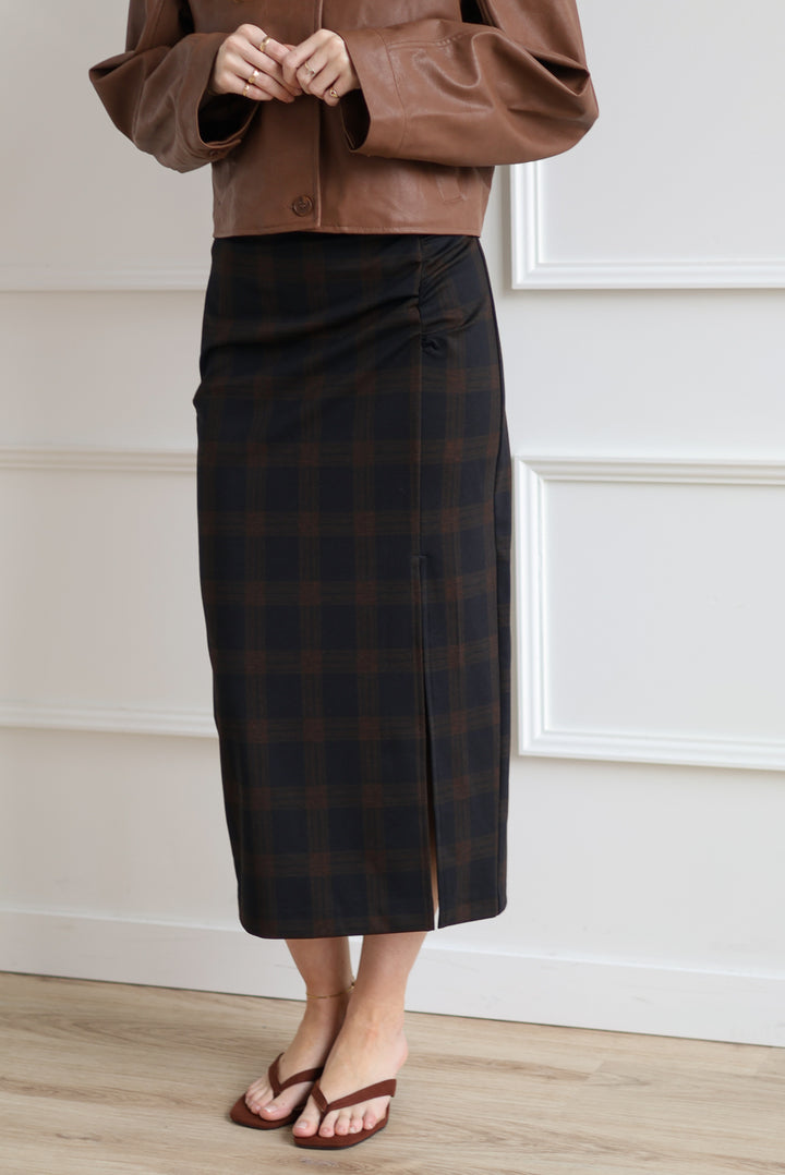 Vero Moda | Tortoise Checkered Pencil Skirt