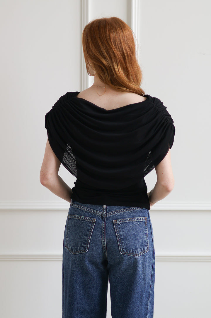 Cowl Cape Tank - Black