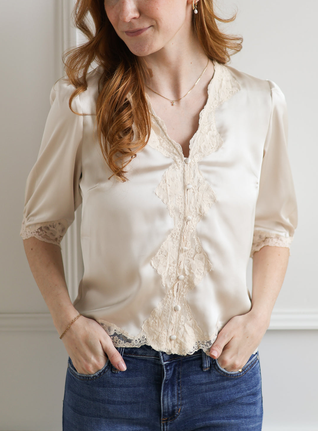 Victoria Lace Blouse - Ecru