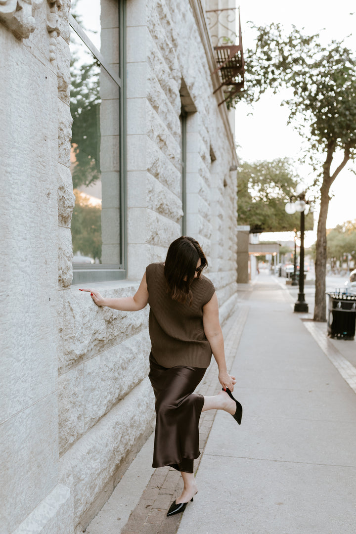 Pleated Blouse - Umber