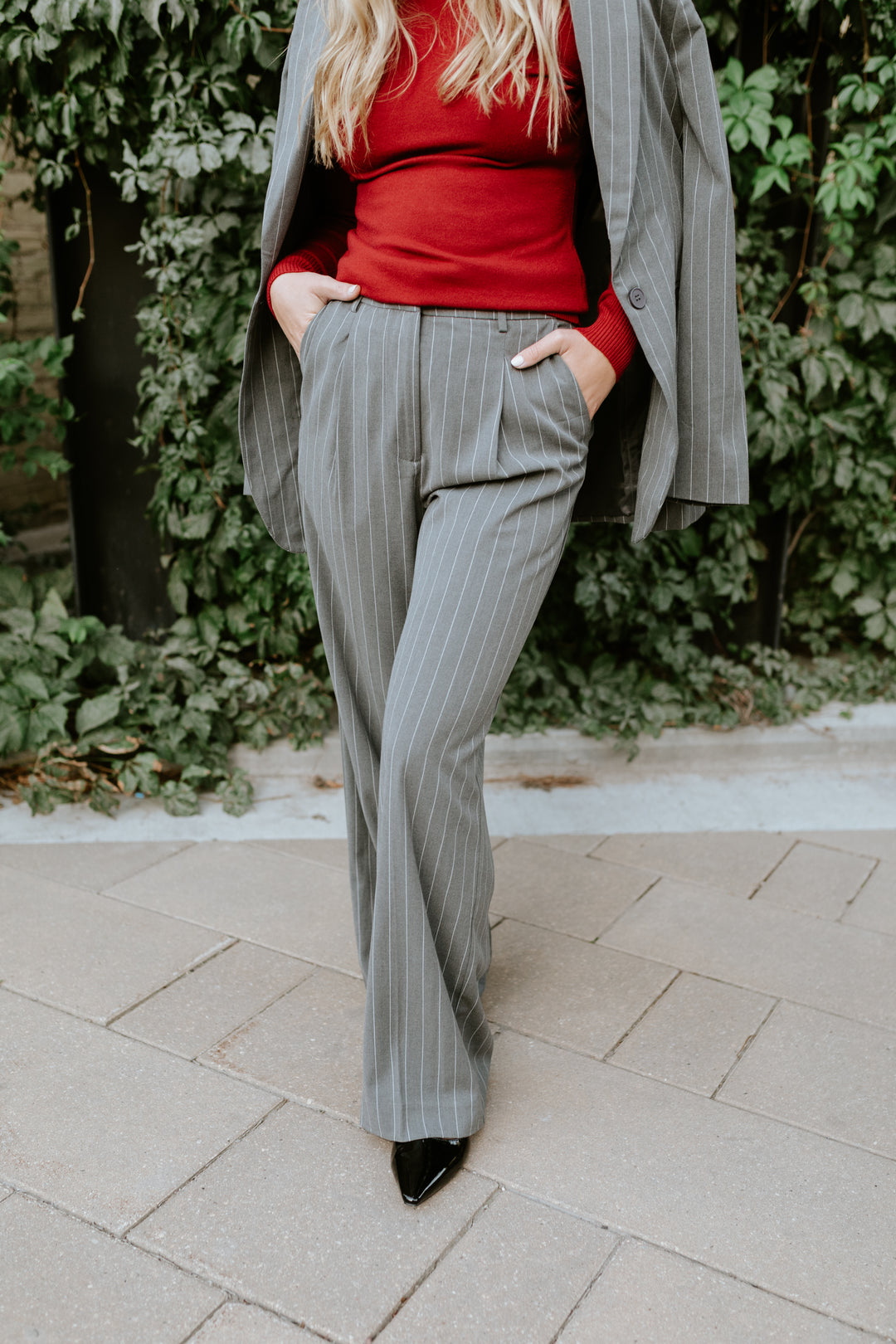 Galium Grey Pinstripe Trouser