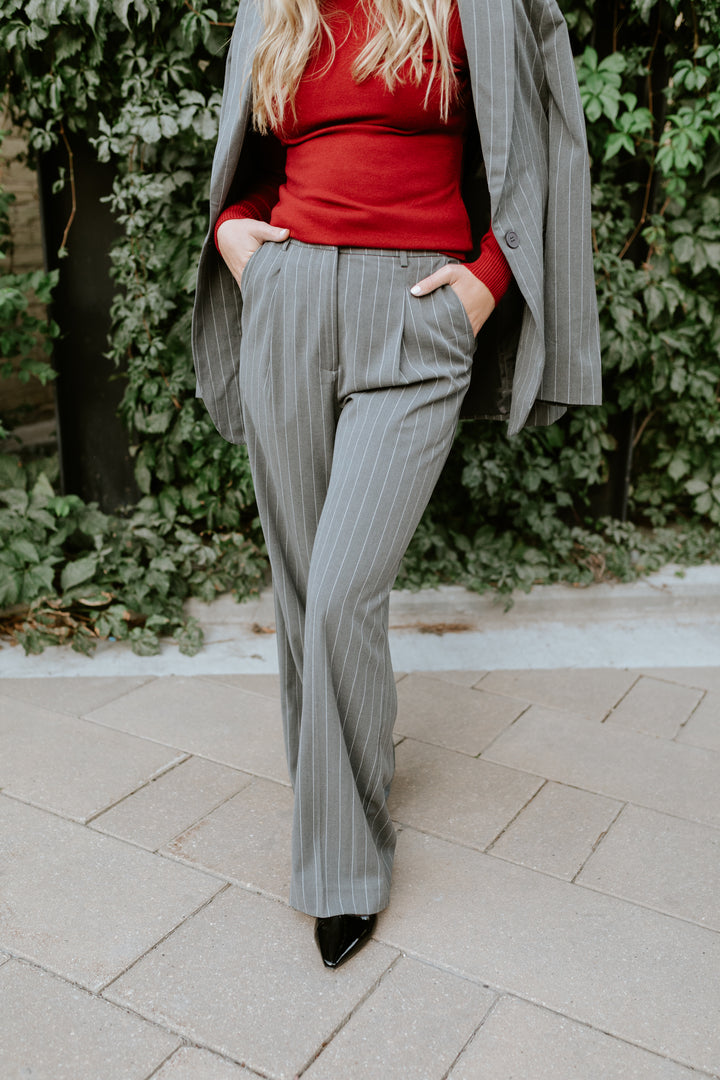 Galium Grey Pinstripe Trouser